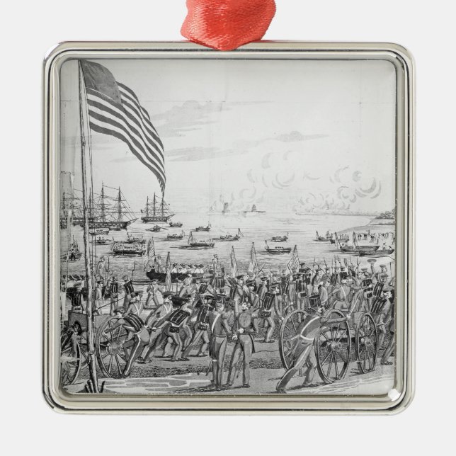 Landing of the Troops at Vera Cruz, Mexico Metal Tree Decoration (Front)