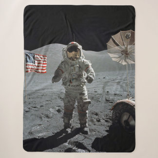 Landing on the Moon Sherpa Blanket