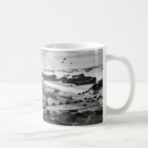 Landing Ships Putting Cargo Ashore on Omaha Beach Coffee Mug
