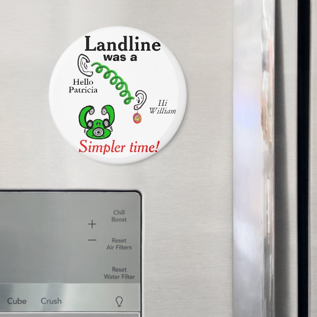 Landline Phone Humour Names Magnet (In Situ (Fridge))