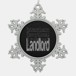 Landlord Extraordinaire Snowflake Pewter Christmas Ornament