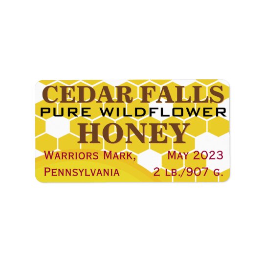 Landmark Pure Wildflower Honey Jar Address Label