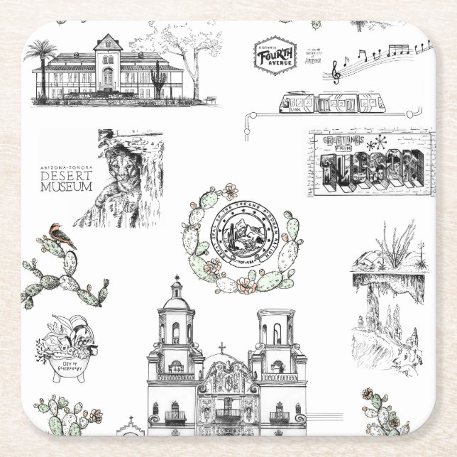 Landmarks in Arizona Coasters (Front)