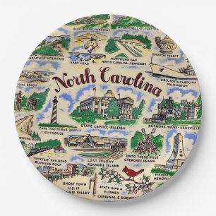 Landmarks of North Carolina Paper Plates