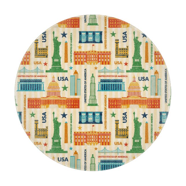 Landmarks of United States of America Cutting Board (Front)