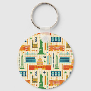 Landmarks of United States of America Key Ring