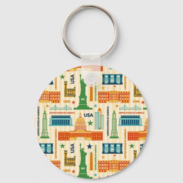 Landmarks of United States of America Key Ring (Front)