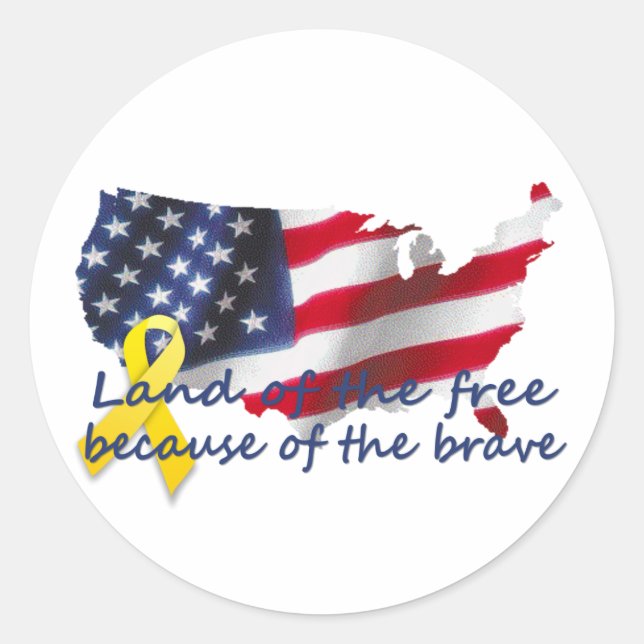 landofthefree classic round sticker (Front)