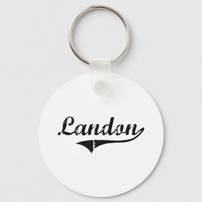 Landon Classic Style Name Key Ring (Front)