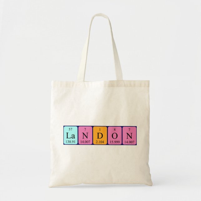 Landon periodic table name tote bag (Front)