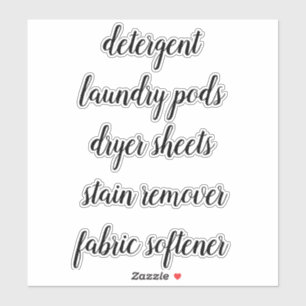 Landry Room Home Organisation Script Label Sticker