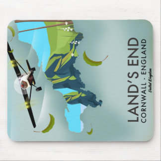 Land's End Cornwall Travel map poster Mouse Mat