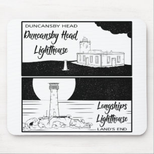 Land's End John o' groats lighthouses Mouse Mat