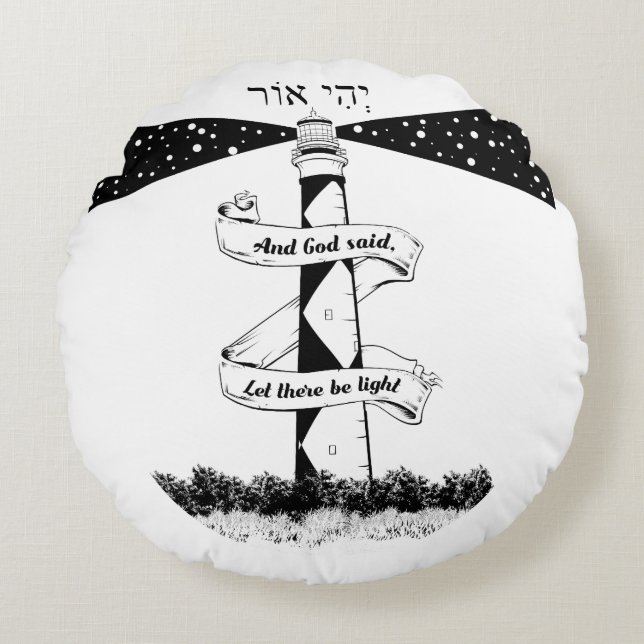 Land's End John o' groats lighthouses Round Cushion (Front)