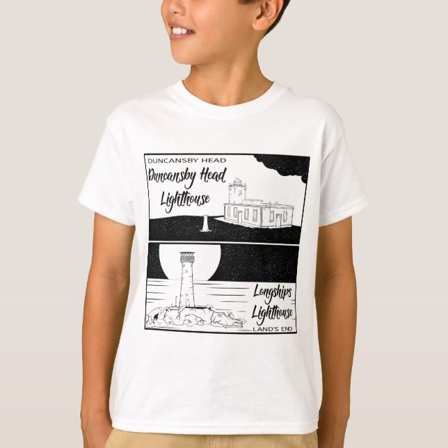 Land's End John o' groats lighthouses T-Shirt (Front)