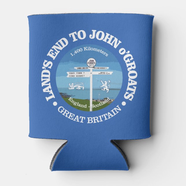 Land's End to John o'Groats (cycling c) Can Cooler (Front)