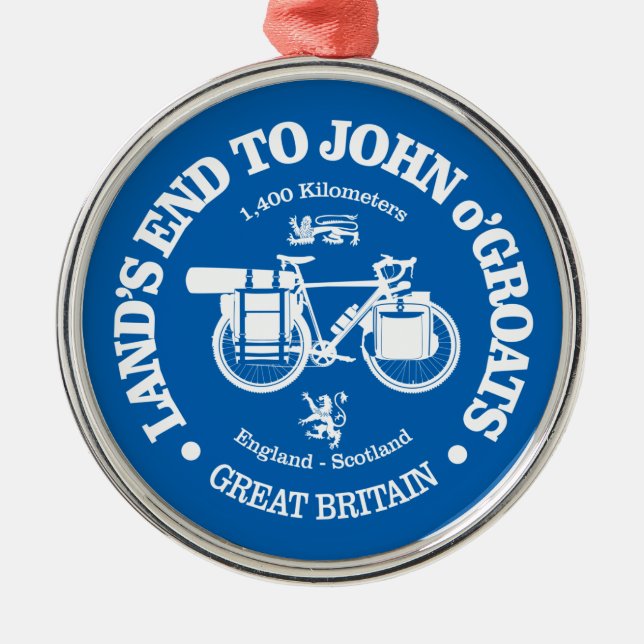 Land's End to John o'Groats (cycling) Metal Tree Decoration (Front)