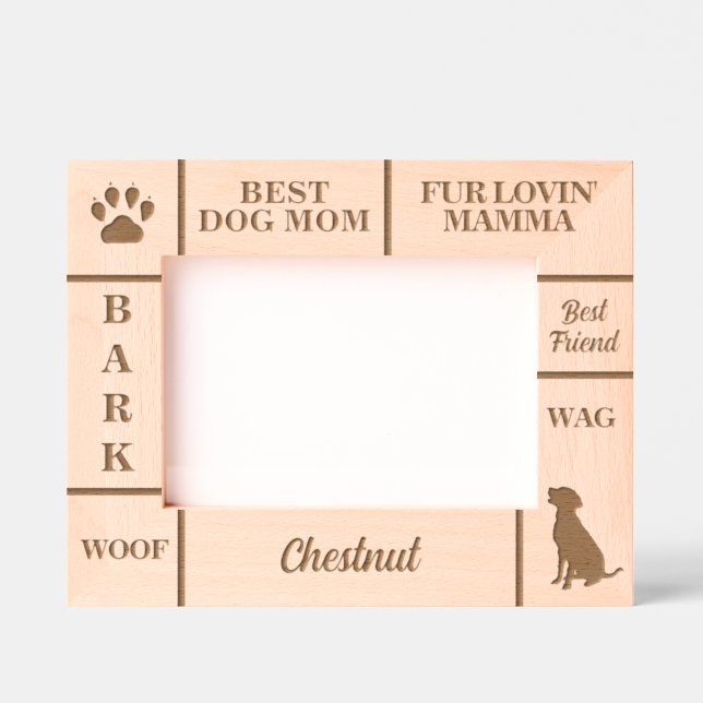 Landscape 7x5 BEST Dog MOM Ever Custom Name Etched Frames (Front)