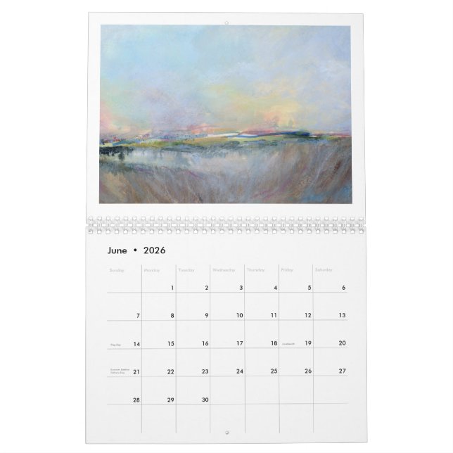 Landscape Abstract Art Original Painting 202X  Calendar (Jun 2026)