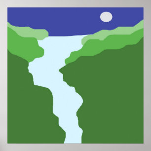 landscape abstract art poster
