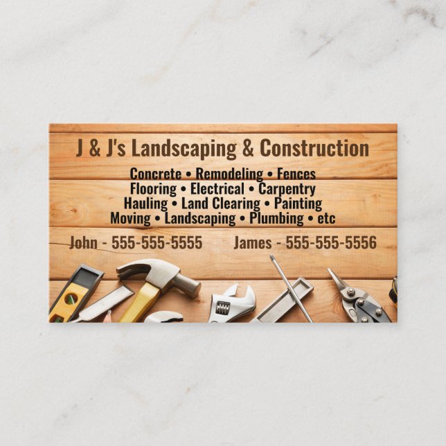 Landscape and Construction Business Card (Front)