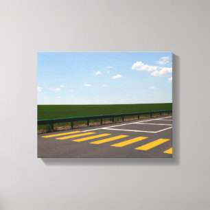 Landscape and Road Painted Lines Canvas Print