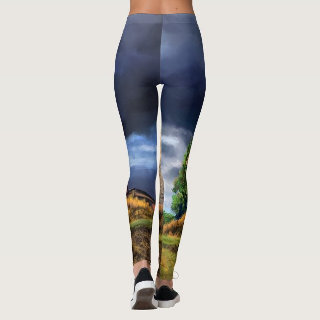 Landscape and Weather in the Netherlands - Drawing Leggings (Back)