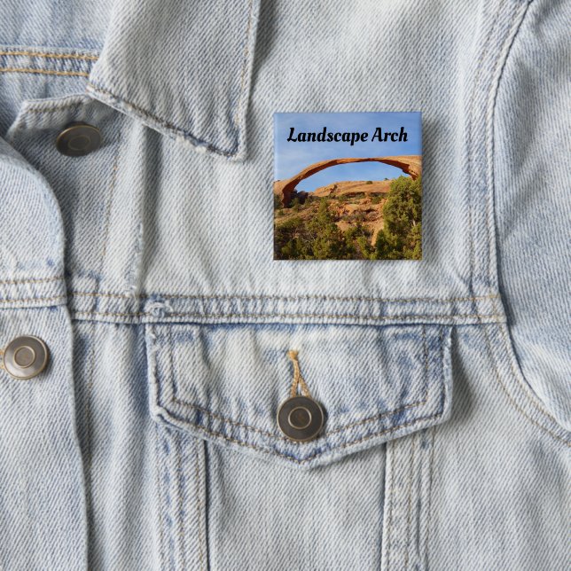 Landscape Arch at Arches National Park 15 Cm Square Badge (In Situ)