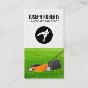 Landscape Architect Lawn Mower Hedge Trimmers Business Card