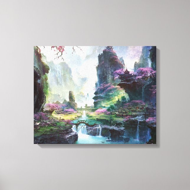 Landscape art Premium Wrapped Canvas (Gloss) (Front)