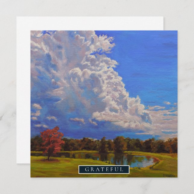 Landscape Art with Beautiful Blue Sky Holiday Card (Front/Back)