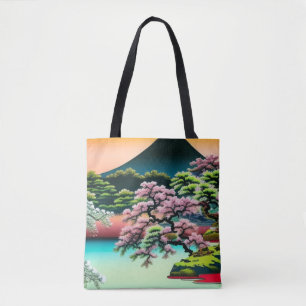 Landscape Asian Cherry Blossoms Tote Bag