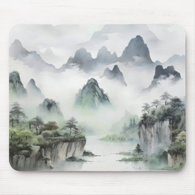 Landscape Asian Painting Mouse Mat (Front)