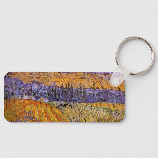 Landscape at Auvers in Rain by Vincent van Gogh Key Ring (Front)