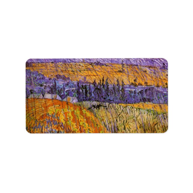 Landscape at Auvers in Rain by Vincent van Gogh Label (Front)
