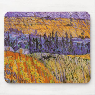 Landscape at Auvers in Rain by Vincent van Gogh Mouse Mat
