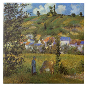 Landscape at Chaponval, famous painting, Tile