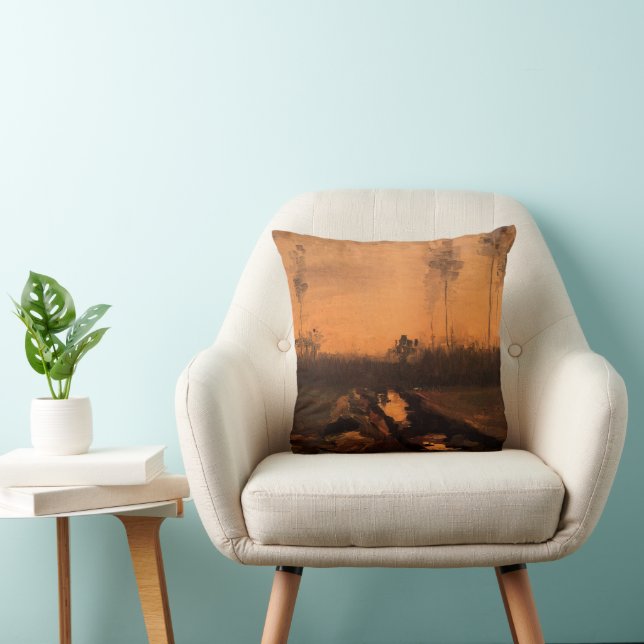 Landscape at Dusk by Vincent van Gogh Cushion (Chair)