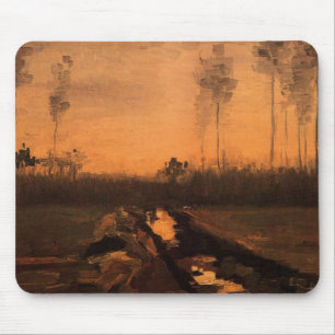 Landscape at Dusk by Vincent van Gogh Mouse Mat