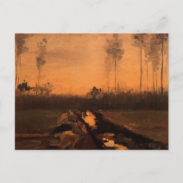 Landscape at Dusk by Vincent van Gogh Postcard (Front)