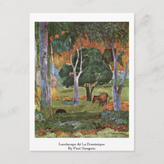 Landscape At La Dominique By Paul Gauguin Postcard