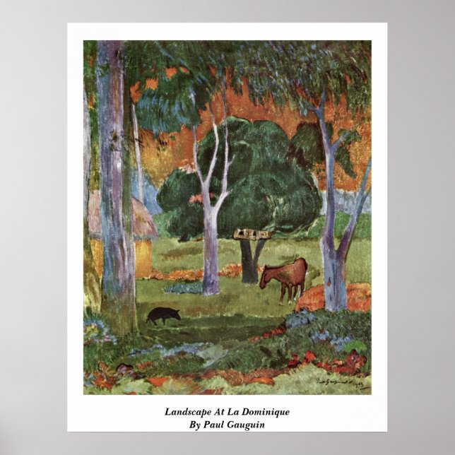 Landscape At La Dominique By Paul Gauguin Poster (Front)