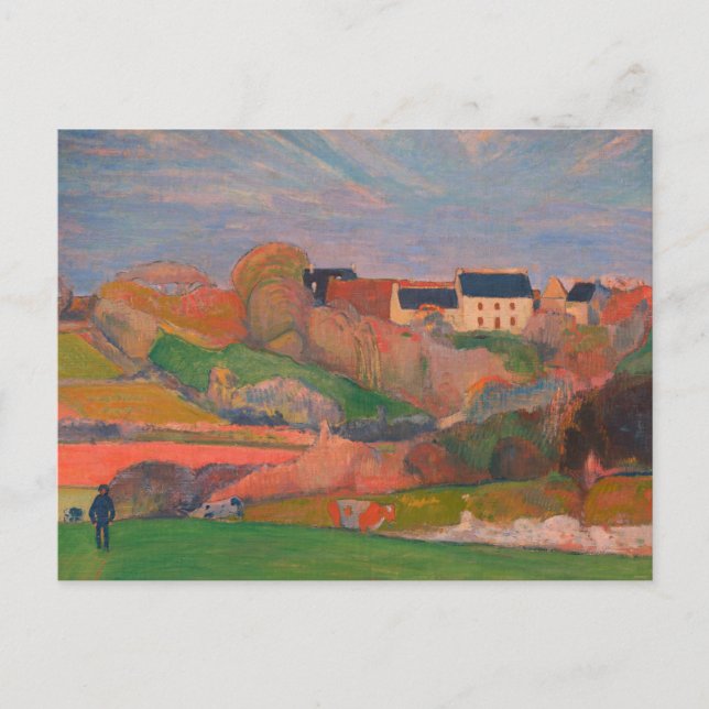 Landscape at Le Pouldu by Gauguin:  Postcard (Front)