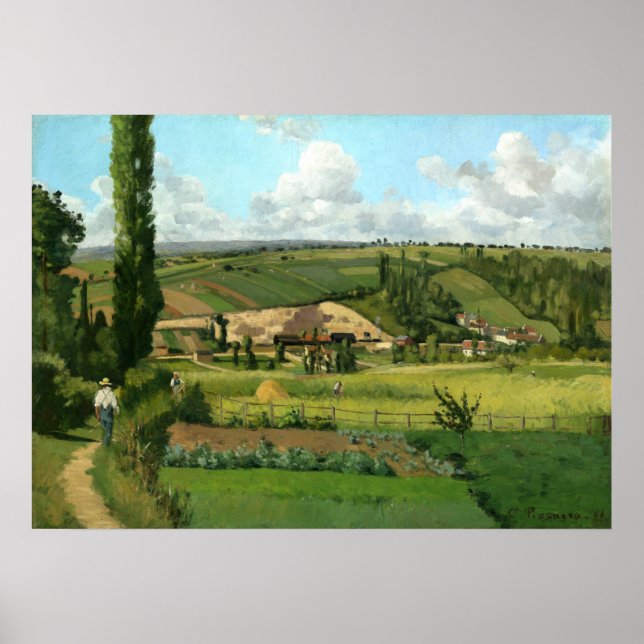 Landscape at Les Pâtis by Camille Pissarro Poster (Front)