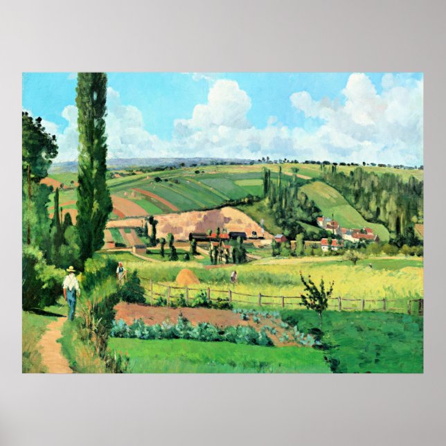 Landscape at Les Patis, Pontoise, famous artwork, Poster (Front)