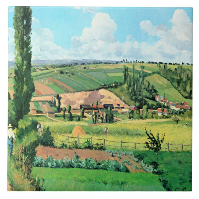 Landscape at Les Patis, Pontoise, famous painting, Tile (Front)