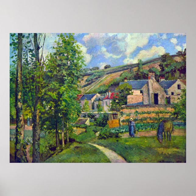 Landscape at Pontoise by Camille Pissarro Poster (Front)