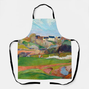 Landscape at Pouldu painting by Paul Gauguin Apron