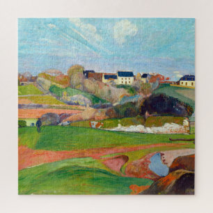 Landscape at Pouldu painting by Paul Gauguin Jigsaw Puzzle