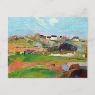 Landscape at Pouldu painting by Paul Gauguin Postcard